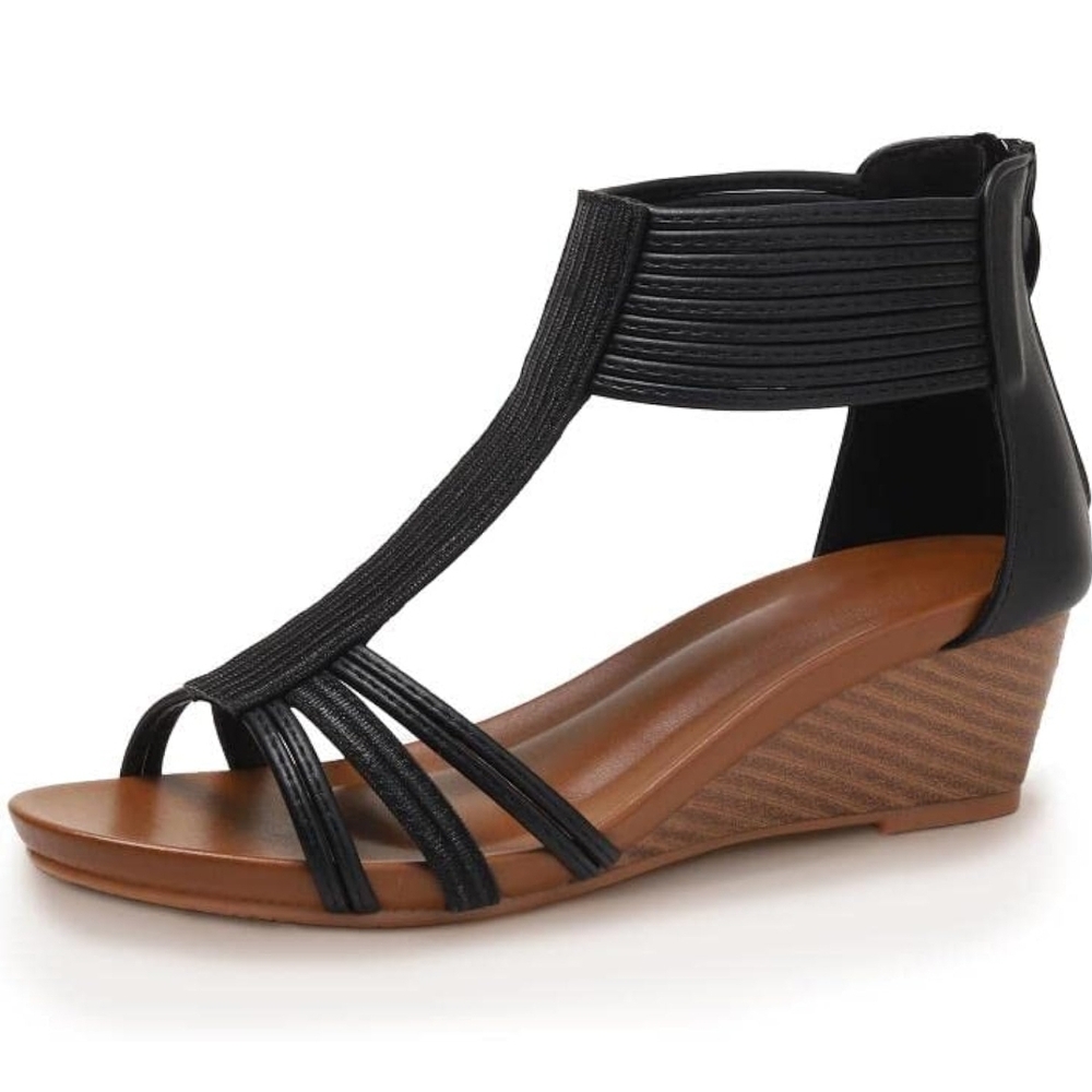 New Gladiator Sandals with Brown Wedge Heel